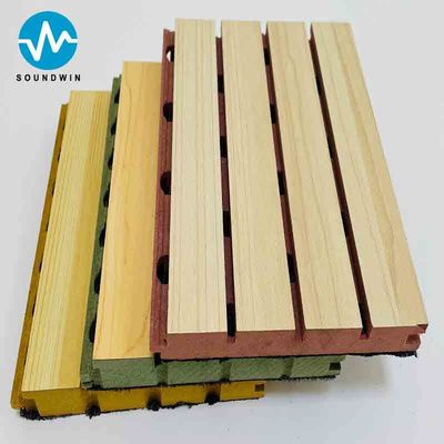 Деревянные звукопоглощающие канавки Mdf Звукоизоляционные стенные панели для банкетного зала